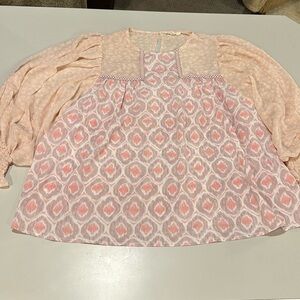 Entro Pink and Cream Blouse